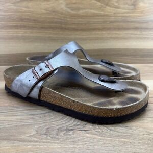 Birkenstock Gizeh Sandals Womens 6 W EU 37 Bronze Birko Thong Summer Vacation